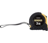 Рулетка Korvus 2500903 3 м, 16 мм, обрезиненный корпус Лк-00005427