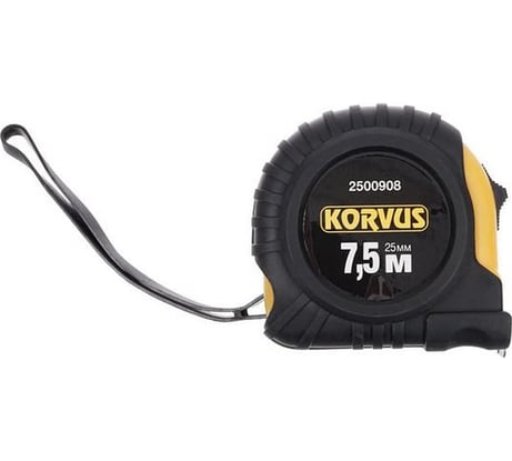 Рулетка Korvus 2500908 7.5 м, 25 мм, обрезиненный корпус Лк-00005429