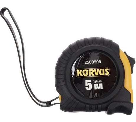 Рулетка Korvus 2500905 5 м, 19 мм, обрезиненный корпус Лк-00005428