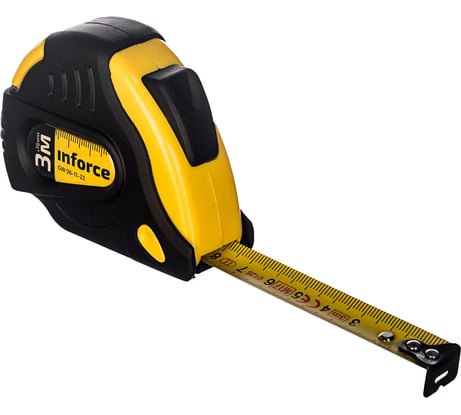 Рулетка 3x16мм, обрезиненная с автостопом Inforce GW 06-11-22