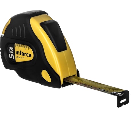 Рулетка 5x19мм, обрезиненная с автостопом Inforce GW 06-11-23