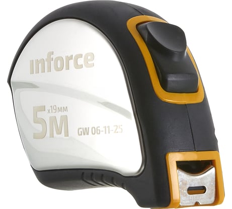 Рулетка в корпусе из нержавеющей стали с автостопом 5x19мм Inforce GW 06-11-25