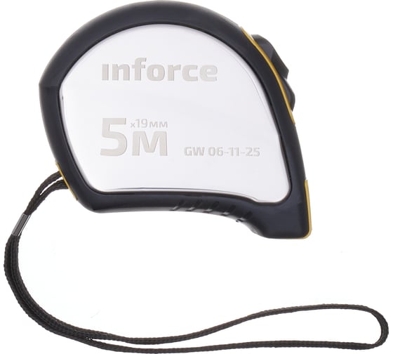 Рулетка в корпусе из нержавеющей стали с автостопом 5x19мм Inforce GW 06-11-25