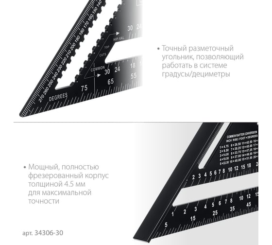 Универсальный кровельный угольник STAYER Rafter 5-в-1 305 мм 34306-30