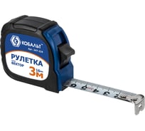 Рулетка (3 м x 16 мм, обрезиненный корпус) КОБАЛЬТ Вектор 247-224