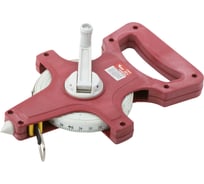 Землемерная рулетка (красный открытый корпус, фибергласовая лента 20 м) КУРС 17662