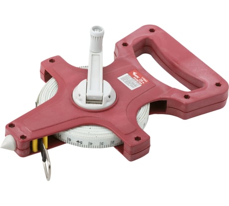 Землемерная рулетка (красный открытый корпус, фибергласовая лента 20 м) КУРС 17662