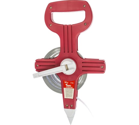 Землемерная рулетка (стальная лента 50 м, красный открытый пластиковый корпус) КУРС 17765