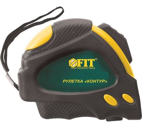 Рулетка с автостопором (прорезиненный корпус, 3 м x 16 мм) FIT IT Контур 17363