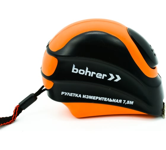 Измерительная рулетка BOHRER Комфорт 7.5 м, 25 мм, автостоп, магнитный зацеп, обрезиненный ударопрочный корпус 41040725