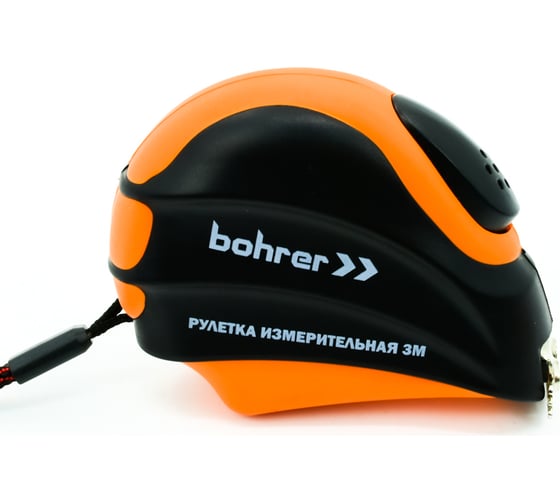 Измерительная рулетка BOHRER Комфорт 3 м, 16 мм, автостоп, магнитный зацеп, обрезиненный ударопрочный корпус 41040316