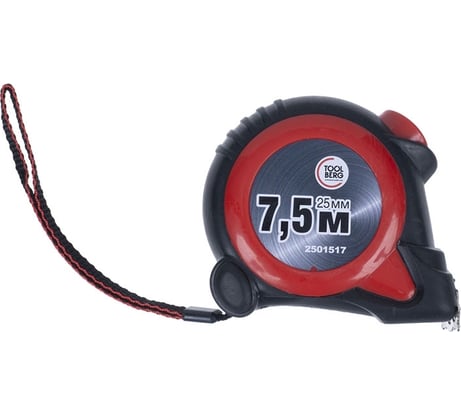 Рулетка Toolberg автостоп, 7.5 м, 25 мм 90004897213