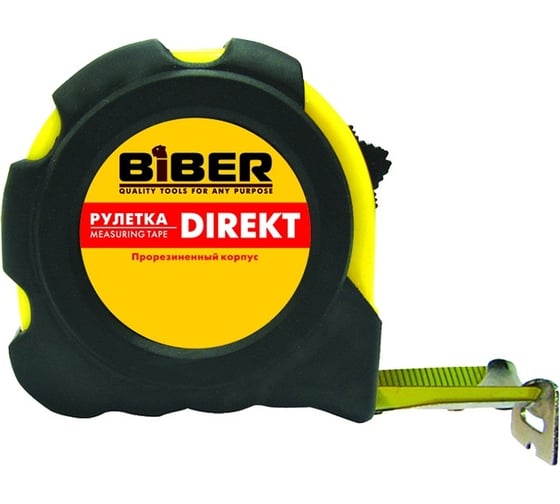 Рулетка (обрезиненный корпус, 5 м х 25 мм) Biber DIREKT 40104 тов-054501