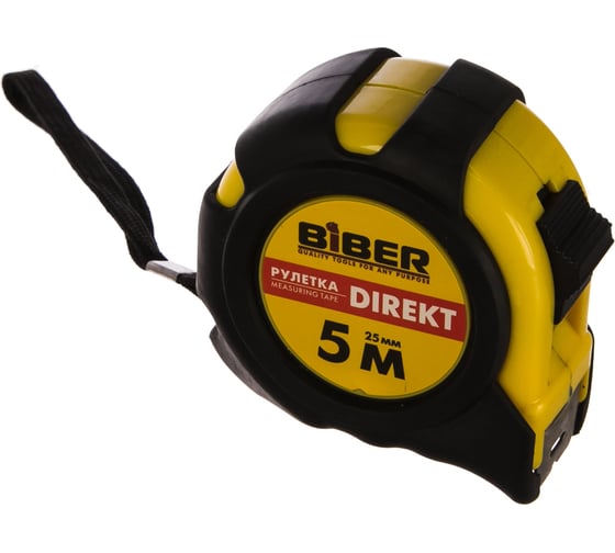 Рулетка (обрезиненный корпус, 5 м х 25 мм) Biber DIREKT 40104 тов-054501