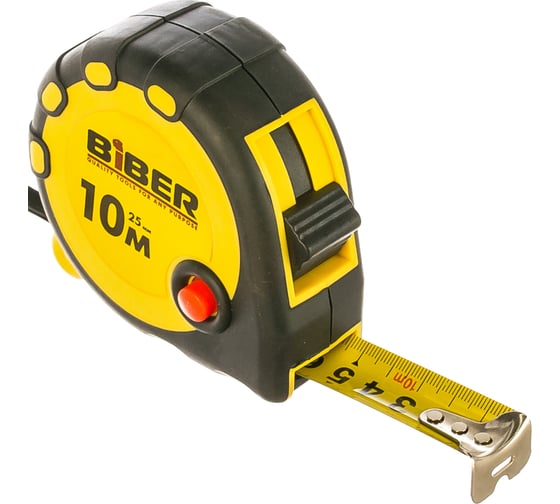 Рулетка (обрезиненный корпус, 10 м х 25 мм) Biber STANDART 40095 тов-173014