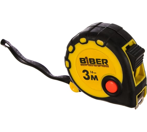 Рулетка (обрезиненный корпус, 3 м х 16 мм) Biber STANDART 40091 тов-173010