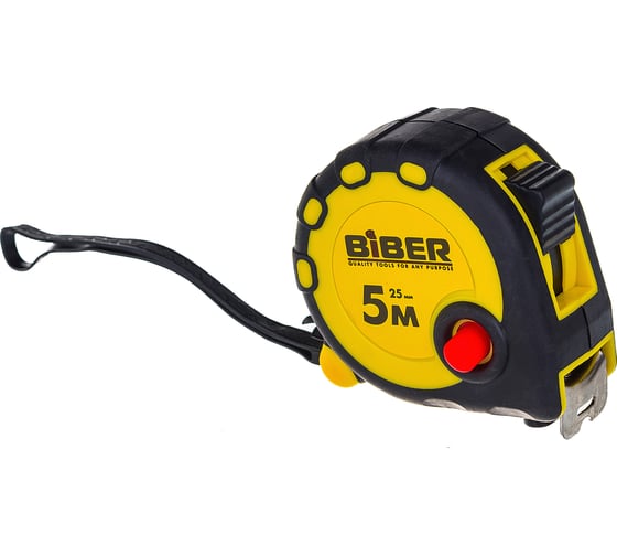 Рулетка (обрезиненный корпус, 5 м х 25 мм) Biber STANDART 40093 тов-173012