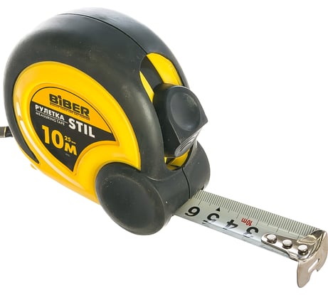 Рулетка (обрезиненный корпус, 10 м х 25 мм) Biber STIL 40085 тов-173009