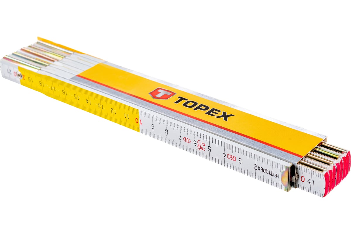 Складной деревянный метр 2 м (желто-белый) TOPEX 26C006 - выгодная цена .