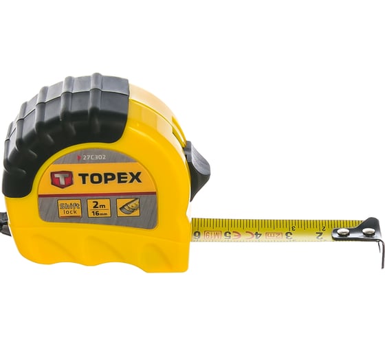 Рулетка TOPEX стальная лента 2 м x 16 мм 27C302