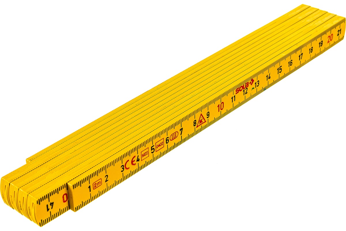 Складной метр (2 м, пластик) SOLA HK 2/10G 53030101 - выгодная цена ...
