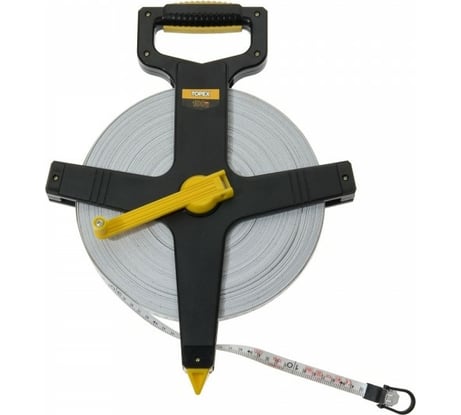 Геодезическая мерная лента Topex 100 м х 13 мм фиберглас открытый корпус 28C551