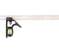 Металлический комбинированный угольник HorsAY Hard с двусторонней шкалой 300 мм 150901