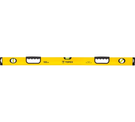 Уровень, строительный алюминиевый, 100 см, 3 ампулы, с отверстиями для захвата TOPEX 29C634