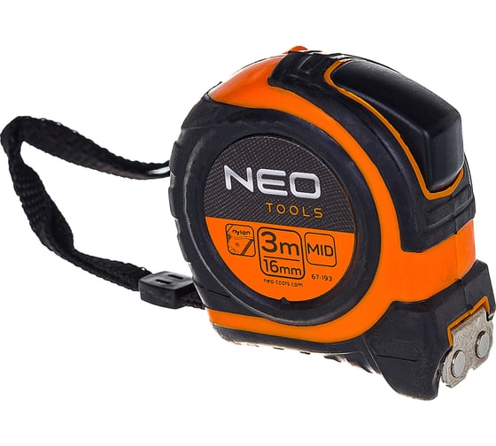 Рулетка NEO Tools двусторонняя стальная лента 3 м x 16 мм магнит 67-193