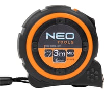 Рулетка NEO Tools двухкомпонентный корпус стальная лента 3 м x 19 мм магнит 67-183