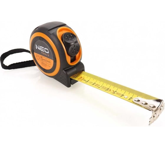 Рулетка NEO Tools двухкомпонентный корпус стальная лента 5 м x 25 мм магнит 67-185