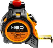 Рулетка NEO Tools стальная лента 5 м x 25 мм c автостопом 67-205