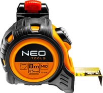 Рулетка NEO Tools стальная лента 8 м x 25 мм c автостопом 67-208