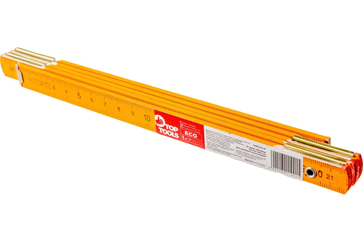 Складной деревянный метр 1 м, желтый Top Tools 26C011 - выгодная цена .