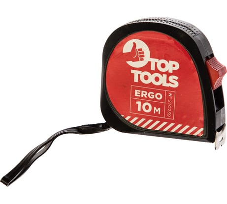 Рулетка, стальная лента 10 м x 25 мм Top Tools 27C239