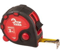Рулетка Top Tools стальная лента с магнитом кнопкой паузы 3 м x 16 мм 27C123