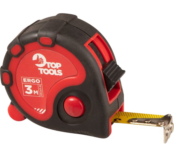 Рулетка Top Tools стальная лента с магнитом кнопкой паузы 3 м x 16 мм 27C123 1