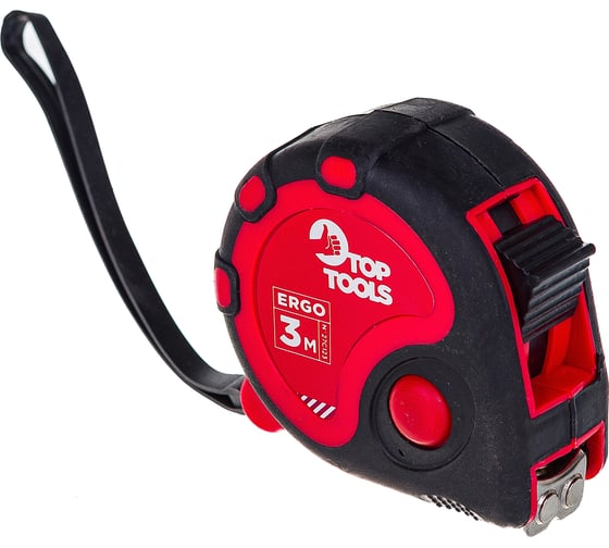 Рулетка Top Tools стальная лента с магнитом кнопкой паузы 3 м x 16 мм 27C123