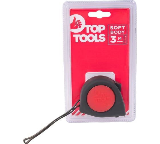 Рулетка Top Tools стальная лента с кнопкой паузы 3 м x 16 мм 27C313