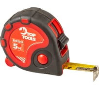 Рулетка Top Tools стальная лента с магнитом кнопкой паузы 5 м x 19 мм 27C124
