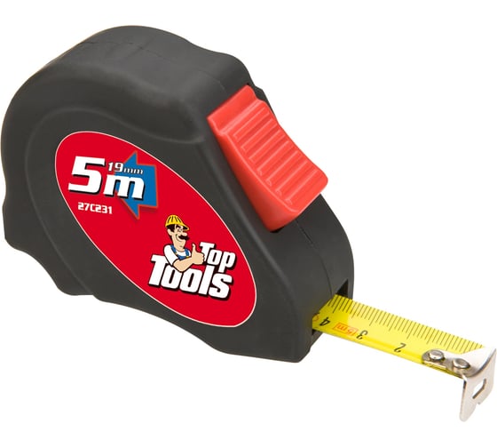 Рулетка, стальная лента 5 м x 19 мм Top Tools 27C231