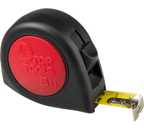 Рулетка Top Tools стальная лента с кнопкой паузы 5 м x 19 мм 27C315