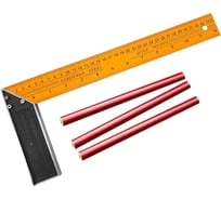 Набор HorsAY Hard угольник 350мм (150614) и карандаши малярные, 3шт, 180мм 8183614
