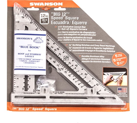 Угольник Speed Square, 12 дюймов / 304мм, с упором Swanson М00008608 1