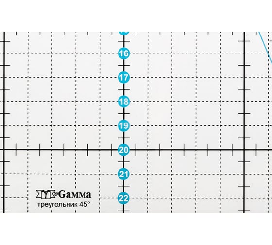 Линейка для пэчворка Gamma QRL-08 24х20 см, треугольник 45, пластик 581713