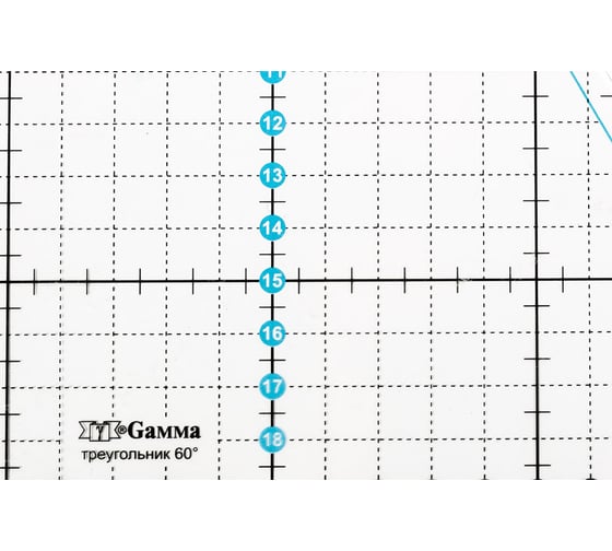 Линейка для пэчворка Gamma 20х23 см, треугольник 60, пластик QRL-09 581661