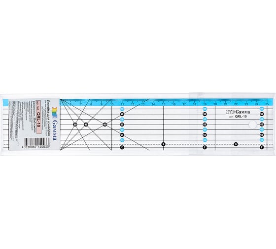 Линейка для пэчворка Gamma QRL-10 25х5 см, пластик 632440