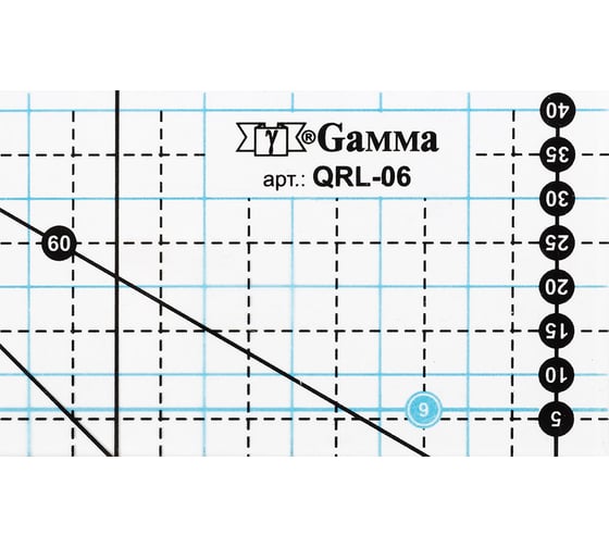 Линейка для пэчворка Gamma 15х5 см, пластик QRL-06 581640