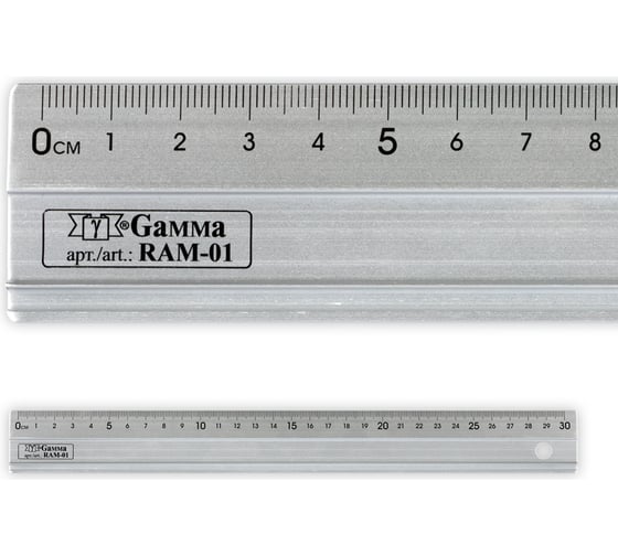 Универсальная линейка с нескользящим покрытием Non-Slip Gamma алюминий, 30х3.5 см, в чехле RAM-01 665498