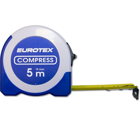 Рулетка в обрезиненном корпусе, 5 м x 19 мм EUROTEX 050116-519 1
